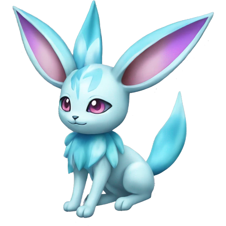 Shiny colorful Glaceon Espeon Pokémon emoji