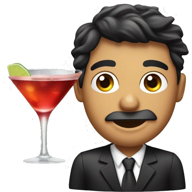 Un ragazzo che beve un cocktail  emoji