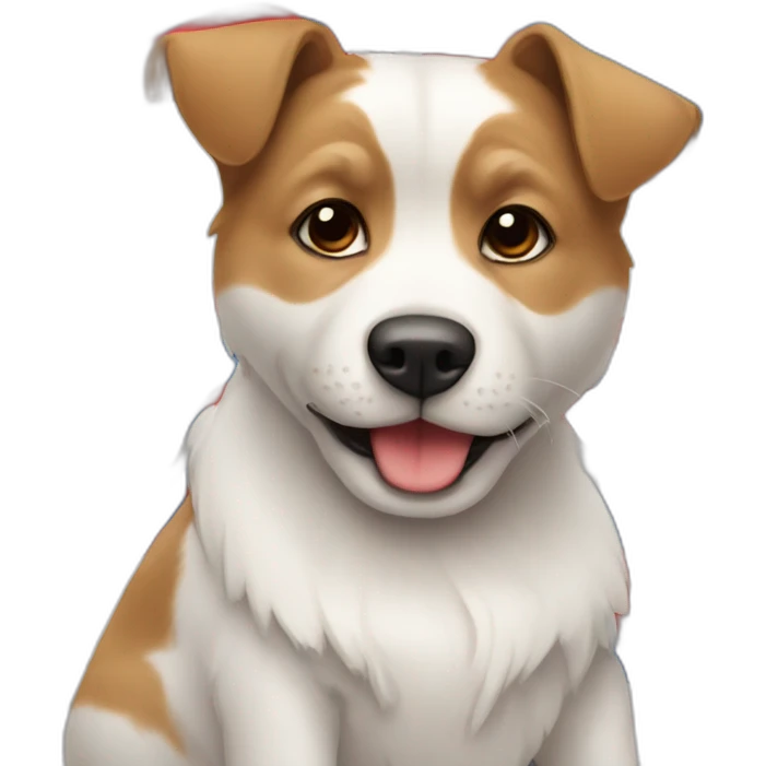 Russian flag with little dog emoji