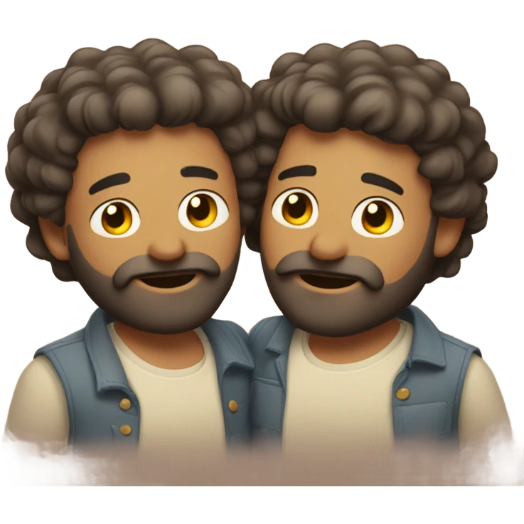 Burly bearded men in love emoji