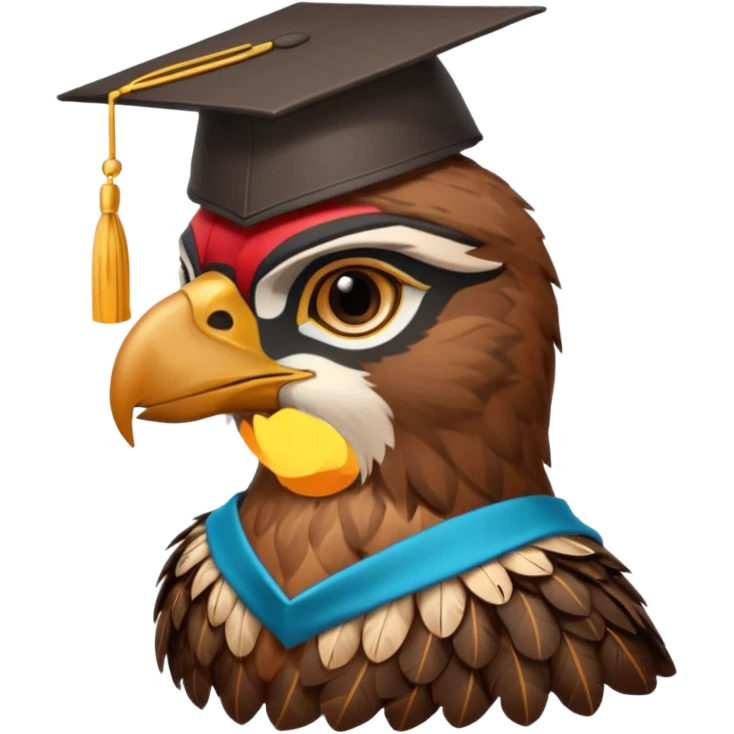 falcon with a grad cap - semi realistic emoji