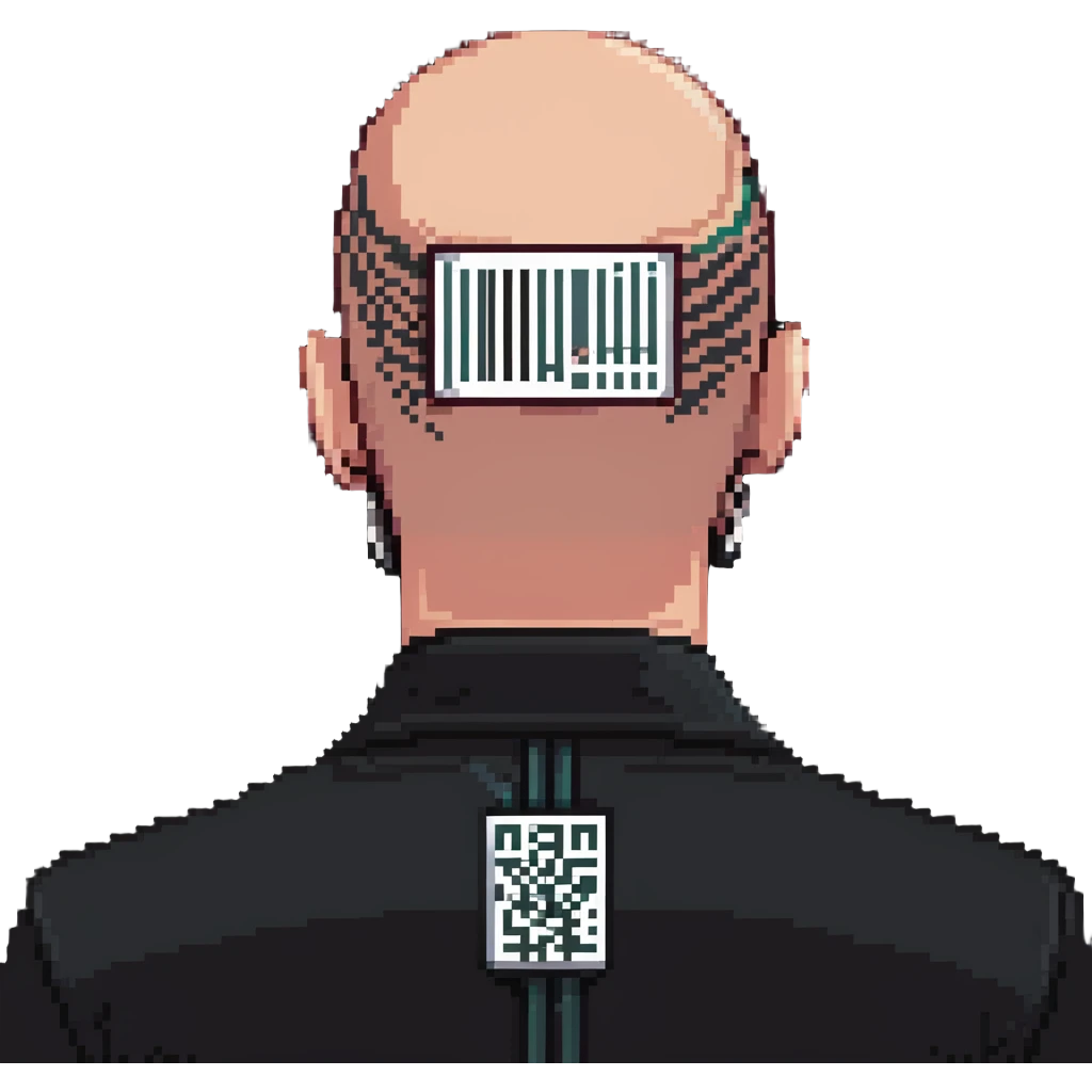 hitman agent 47 with barcode emoji
