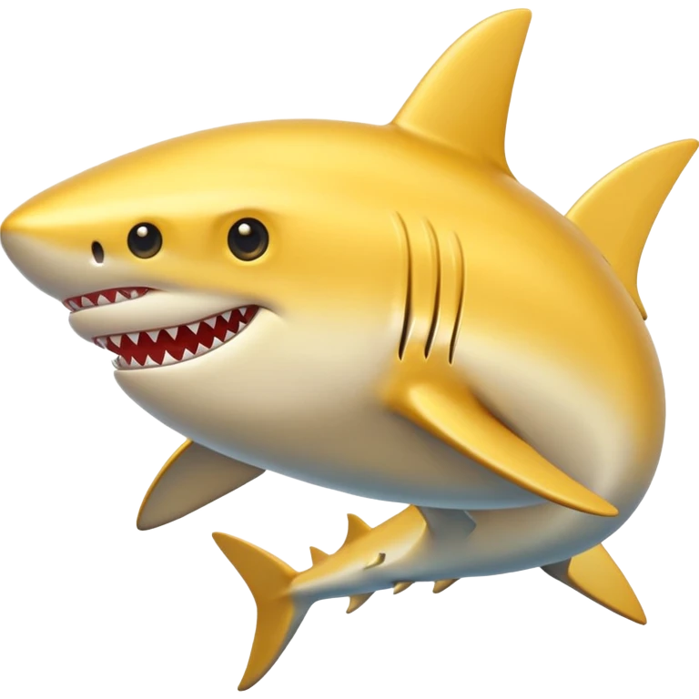 Golden shark with cilinder emoji