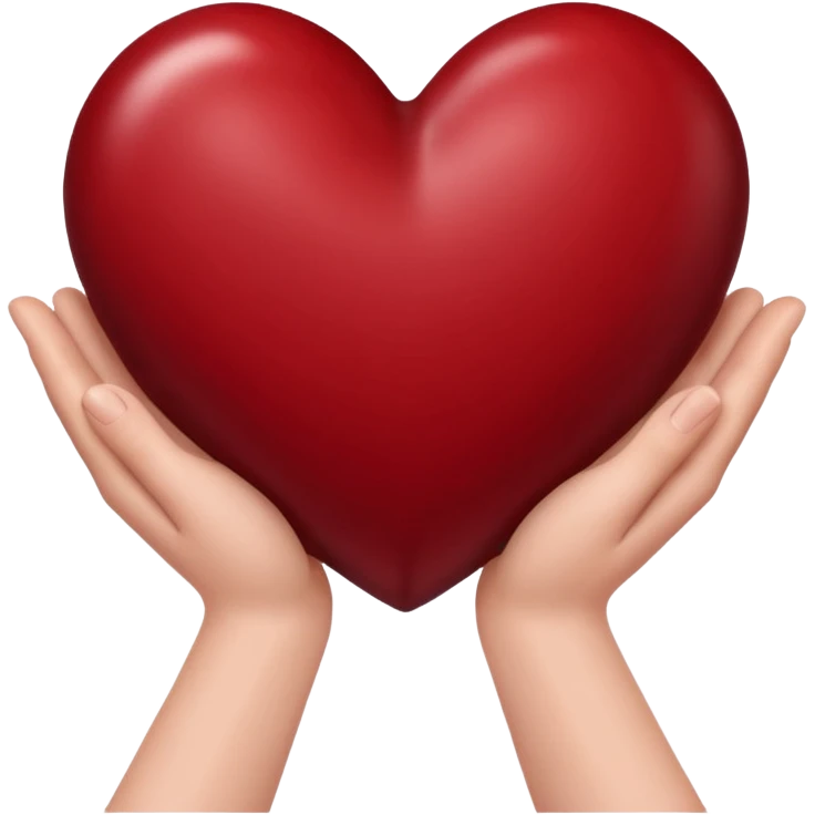 A dark red heart in your hands emoji