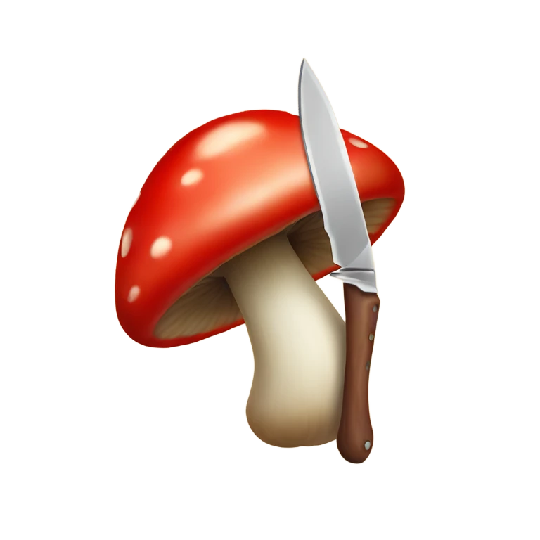 Red mushroom with knife  emoji