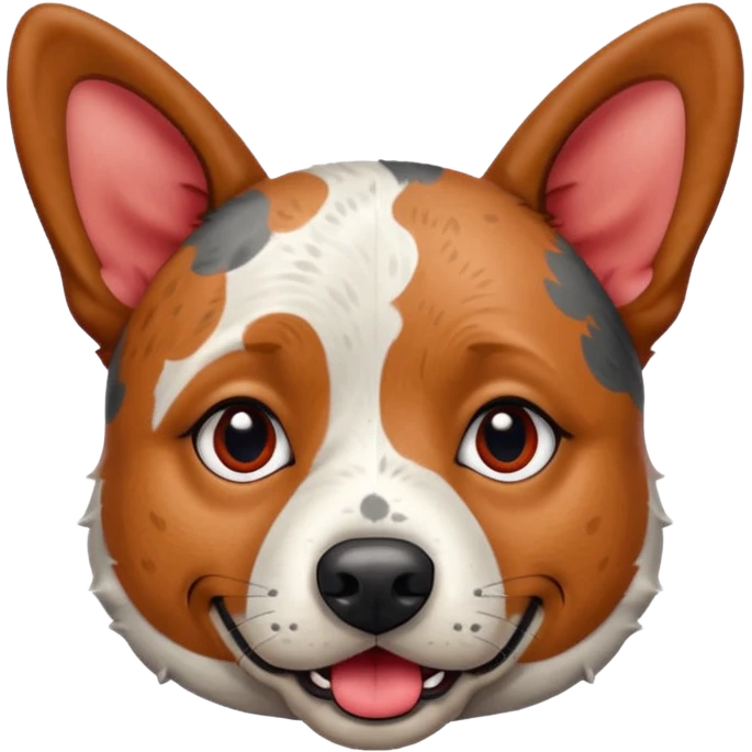 Chunky Australian cattle dog with ears up begging emoji