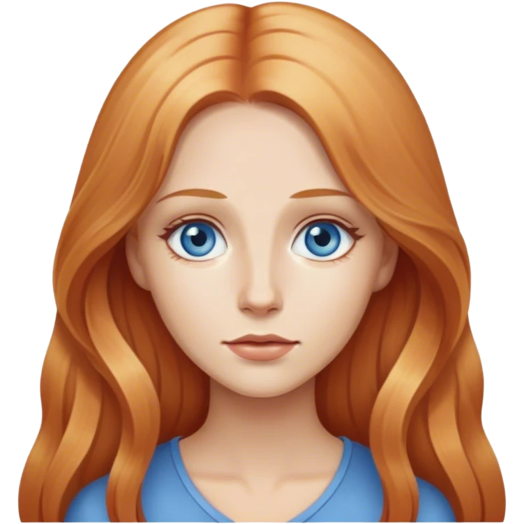 woman with long strawberry blond hair and blue eyes waiting for something emoji