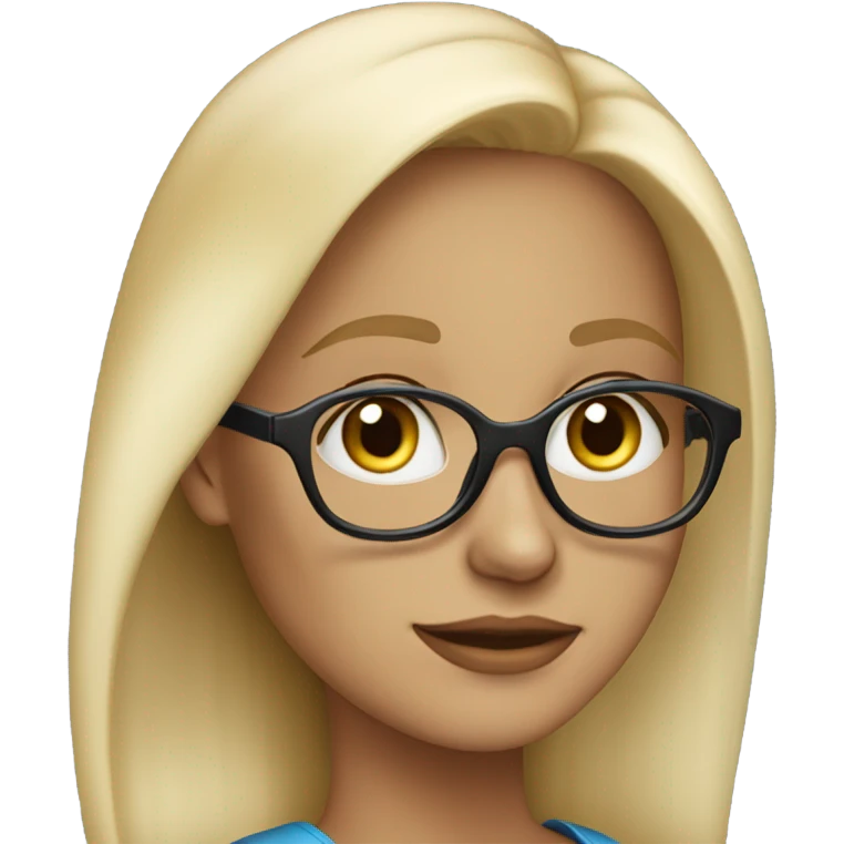 Beautiful blonde woman, blue eyes, wearing glasses - SIDE PROFILE  emoji