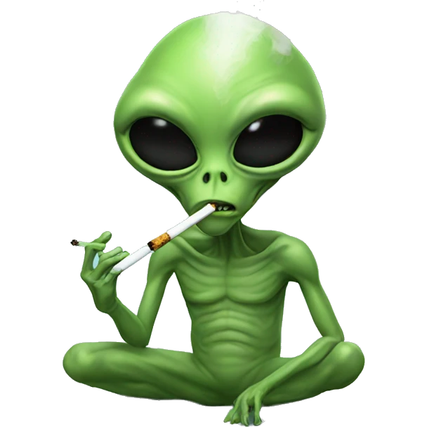 Alien smoking emoji