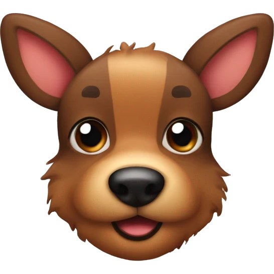 Cute Rudolph the deer face with a brown furry dog emoji