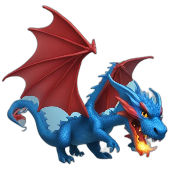 dragon firing with red blue color emoji