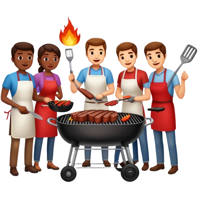 cheffing up steak with friends emoji