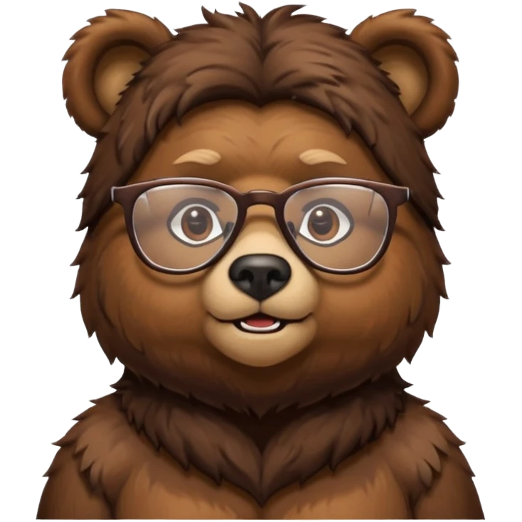 Bear with glasses emoji