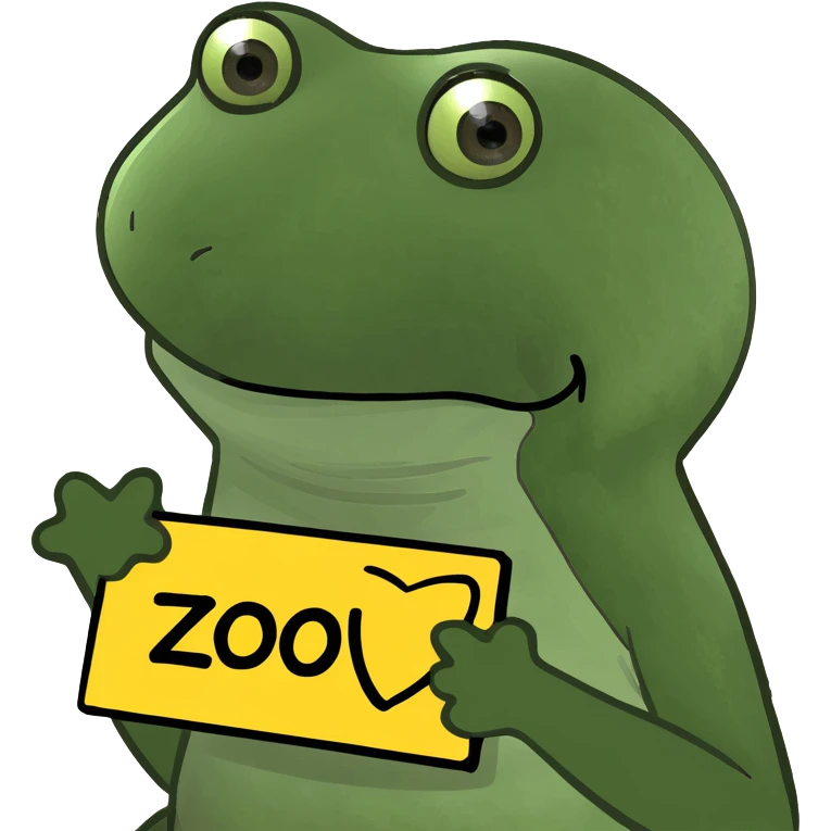frog with a big sign emoji