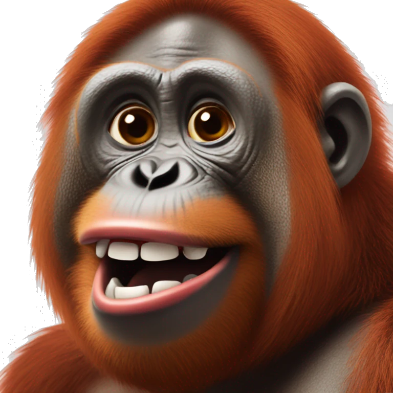 orangutan with lipstick smile emoji