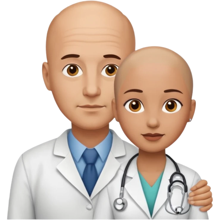 bald doctor and pretty brown patient  emoji