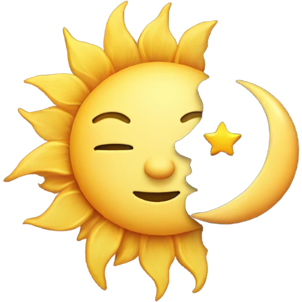 moon and sun with heart emoji