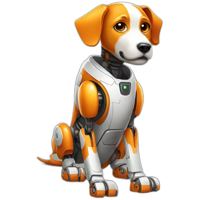 broken orange robot dog legless emoji