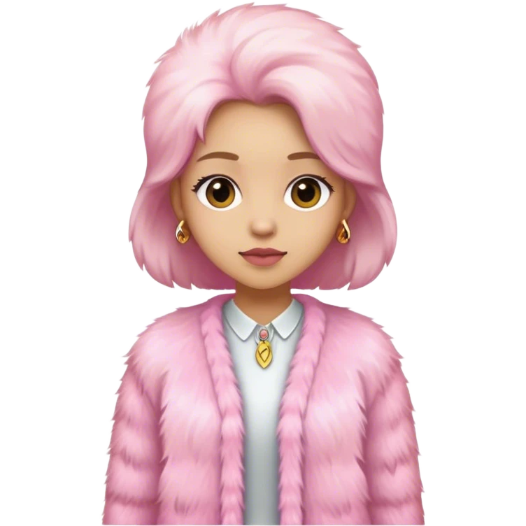 Pink fur cardigan emoji