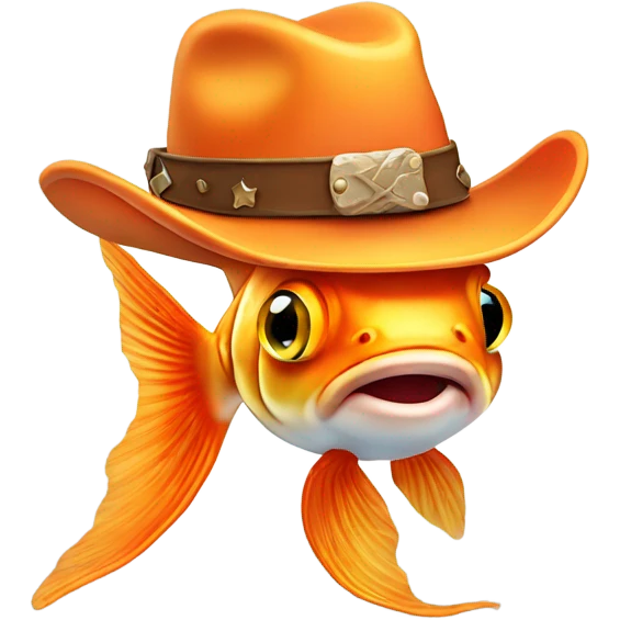 Goldfish with cowboy hat emoji