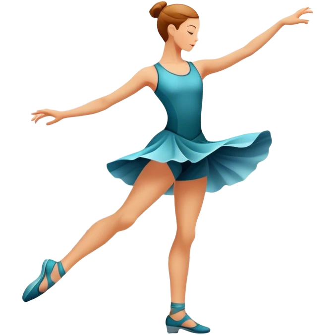 Icon for Contemporary Dance: dynamic dance poses, athletic footwear, and fluid movement lines, with a minimalist dance floor and creative lighting. The icon should convey energy, expression, and the versatility of contemporary dance. Transparent background. emoji