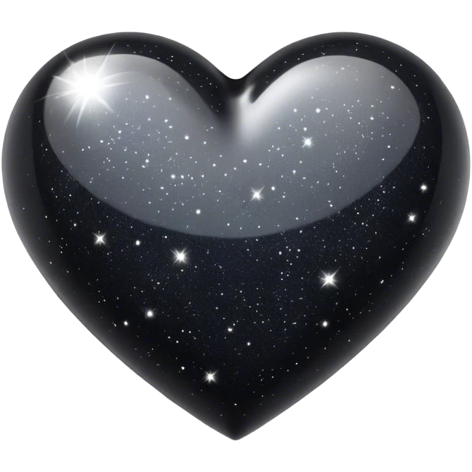 Black glass galaxy heart emoji