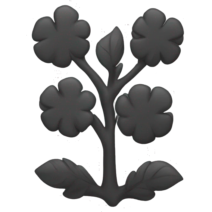 Trebol de 4 hojas negro emoji