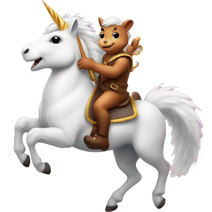 Squirrel riding unicorn emoji