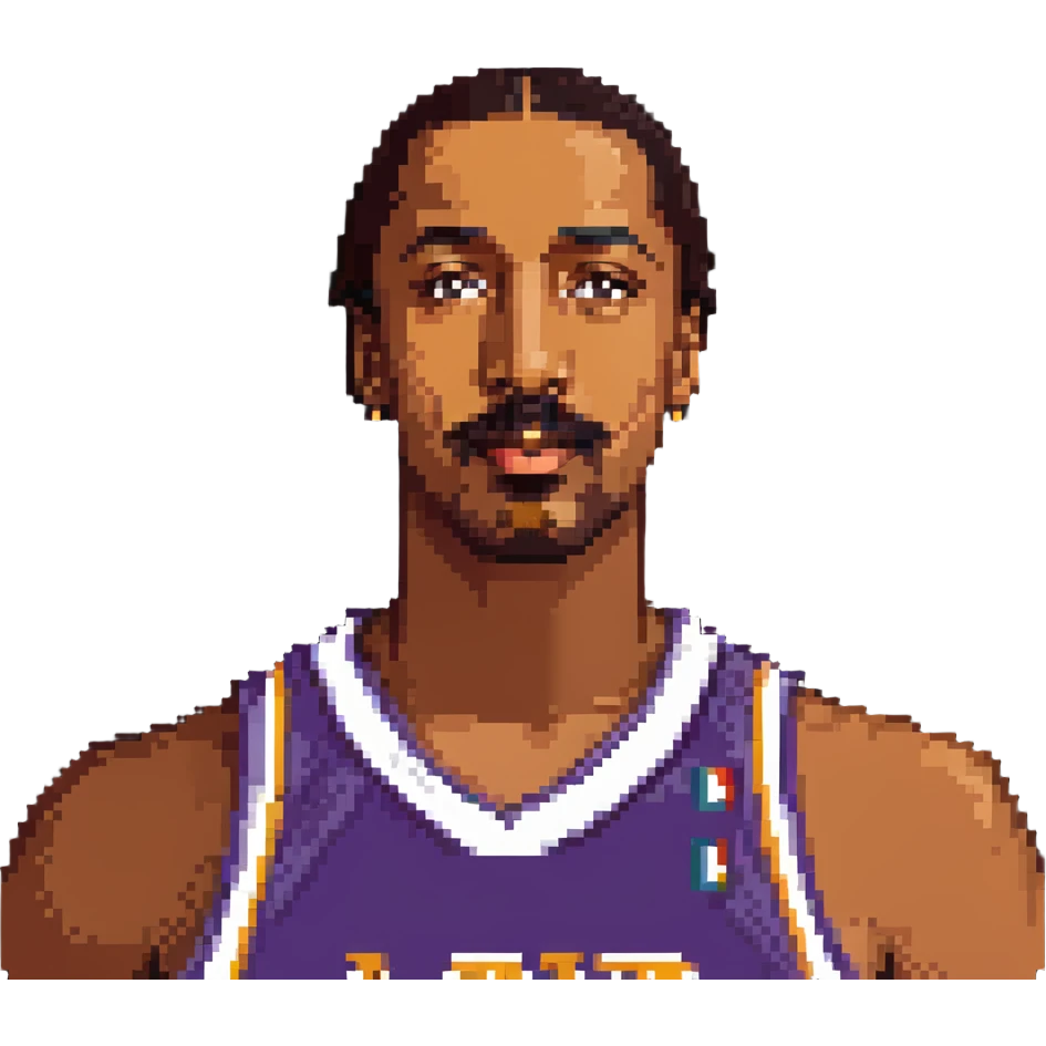 Wilt Chamberlain, tall, mustache, retro basketball uniform emoji