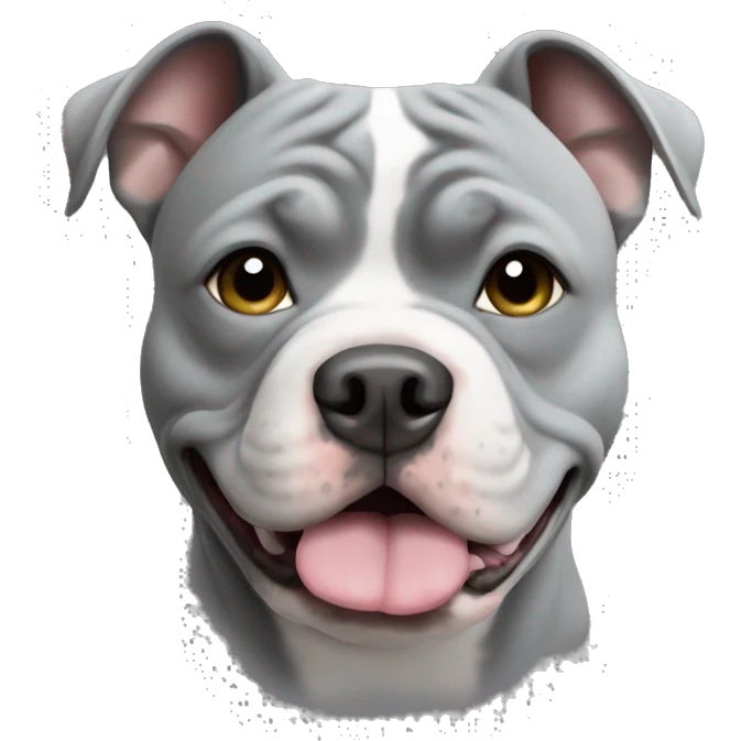 Grey American bully dog emoji