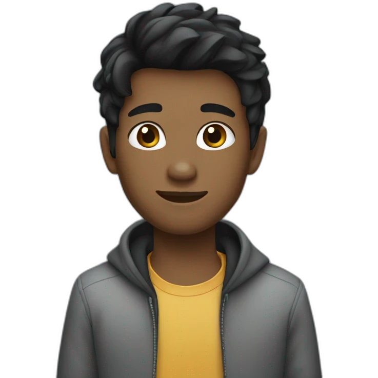 black hair boy with medium hair emoji