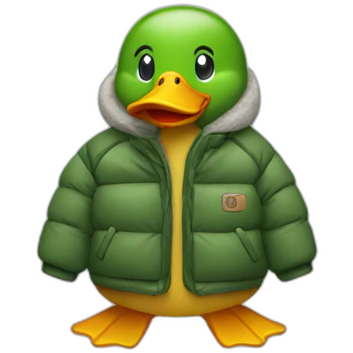 duck wearing a down jacket emoji