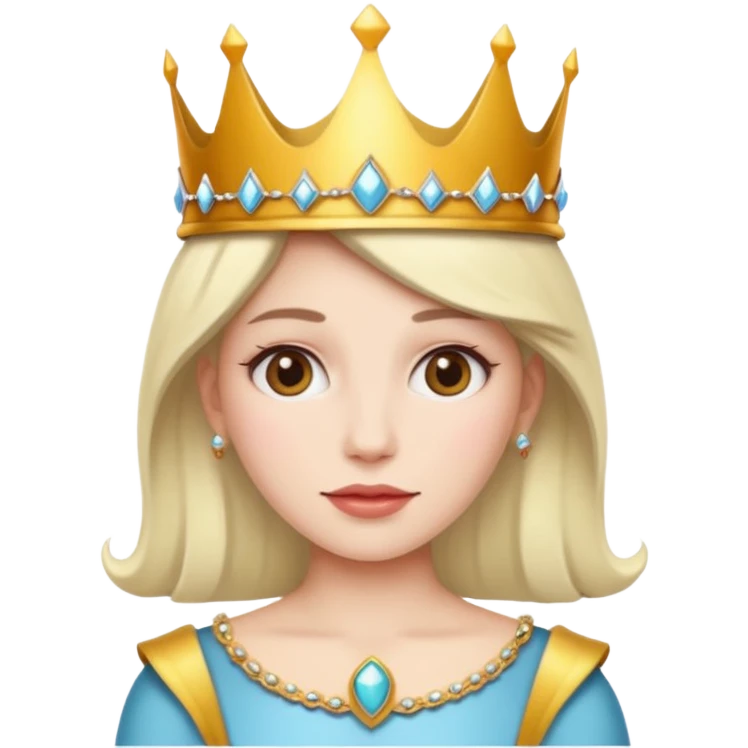 Colocha blanca con corona de reina  emoji