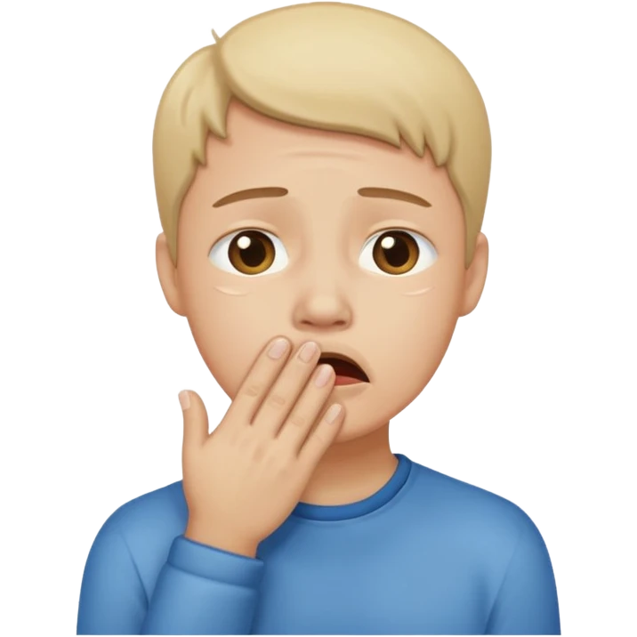 Crying pleading face with hand covering mouth emoji