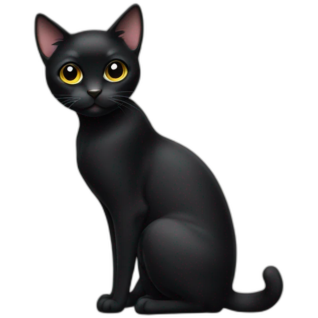Big eyed black cat emoji