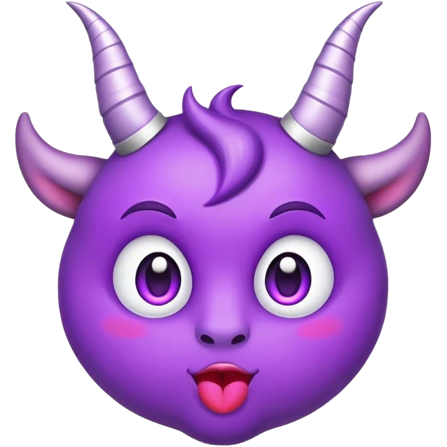 purple kissing face emoji with horns  emoji