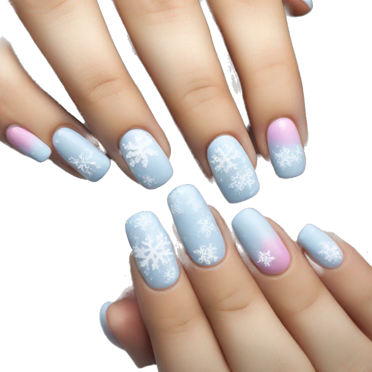 Cute winter nails emoji