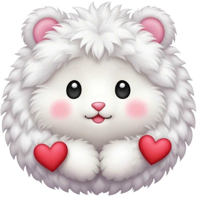fluffy thing with hearts emoji