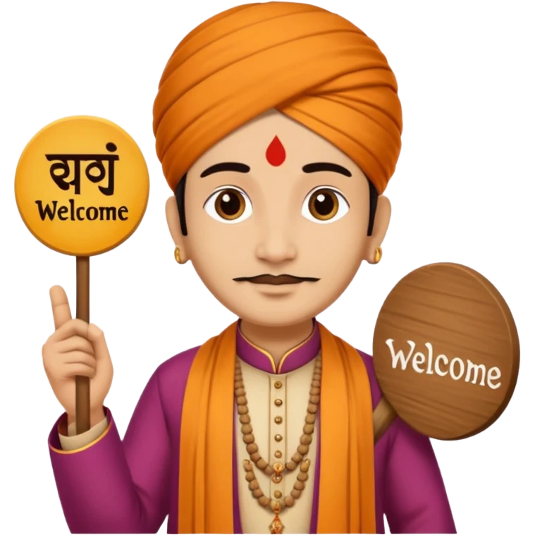 PANDIT JI WITH WELCOME TYPE emoji