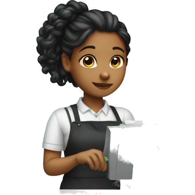 girl paying at the cash register emoji