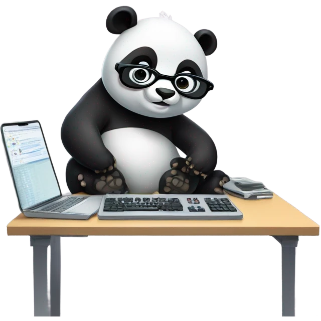 Panda hacking emoji