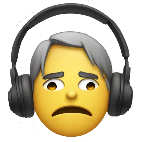 Crying emoji with headset  emoji