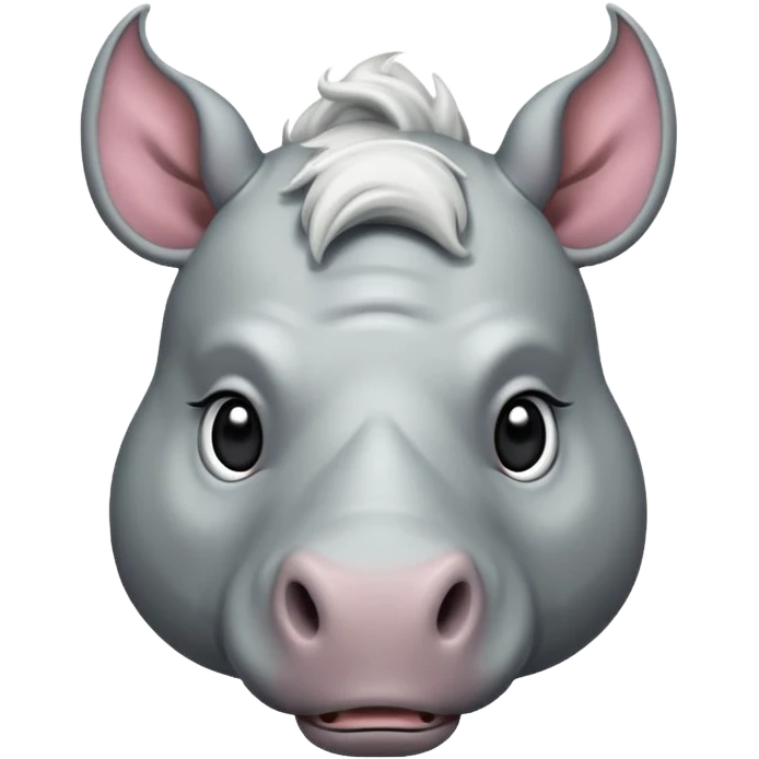 Elasmotherium. Siberian unicorn rhino face emoji
