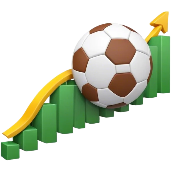 Cinematic realistic 3d growing football graph emoji