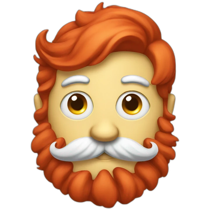 Moon with red beard and moustache emoji