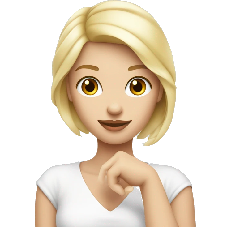 La femme blonde avec la peau blanche qui fait un coeur avec les mains emoji