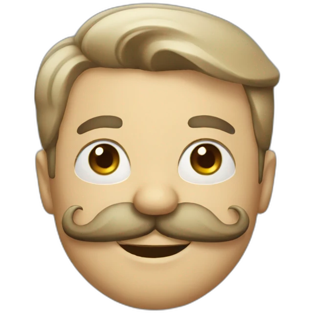 Happy moustache emoji