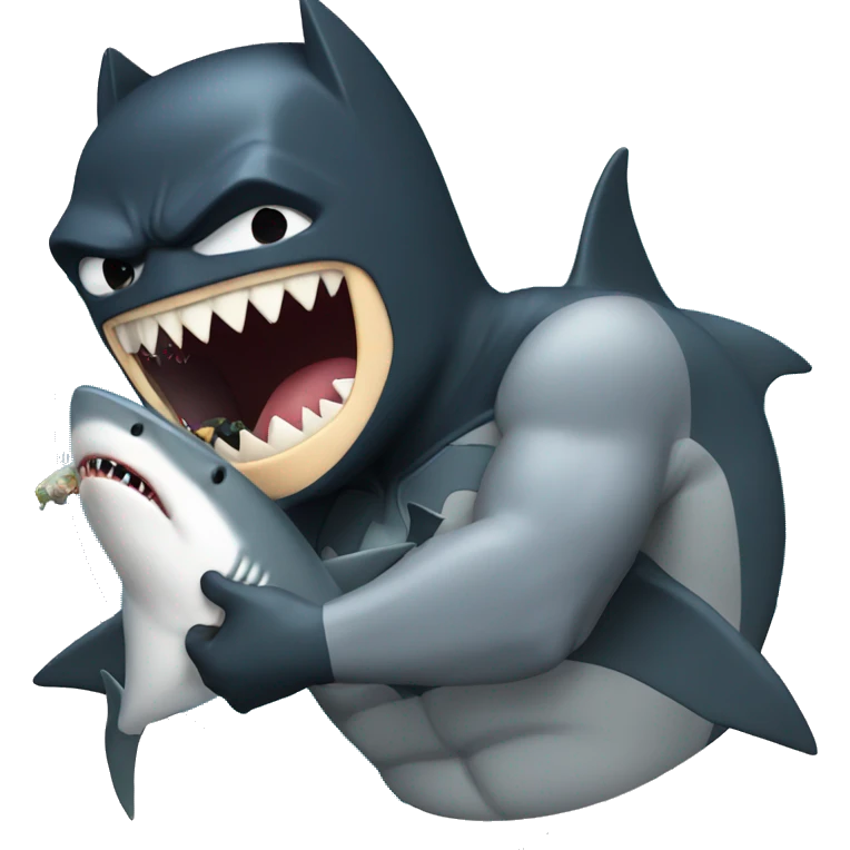 Batman eating a shark  emoji