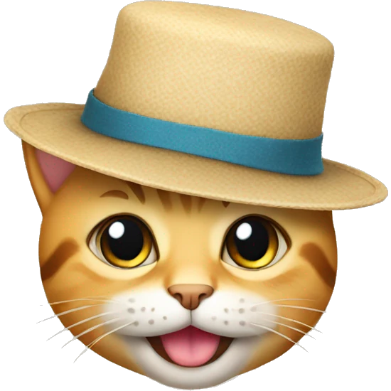 Cat smiling with a hat emoji