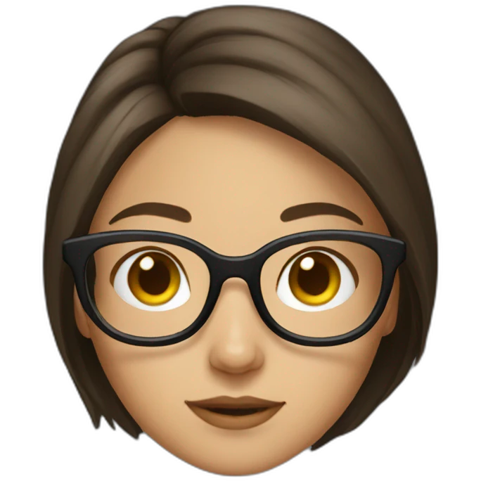 Brunette girl with glasses emoji
